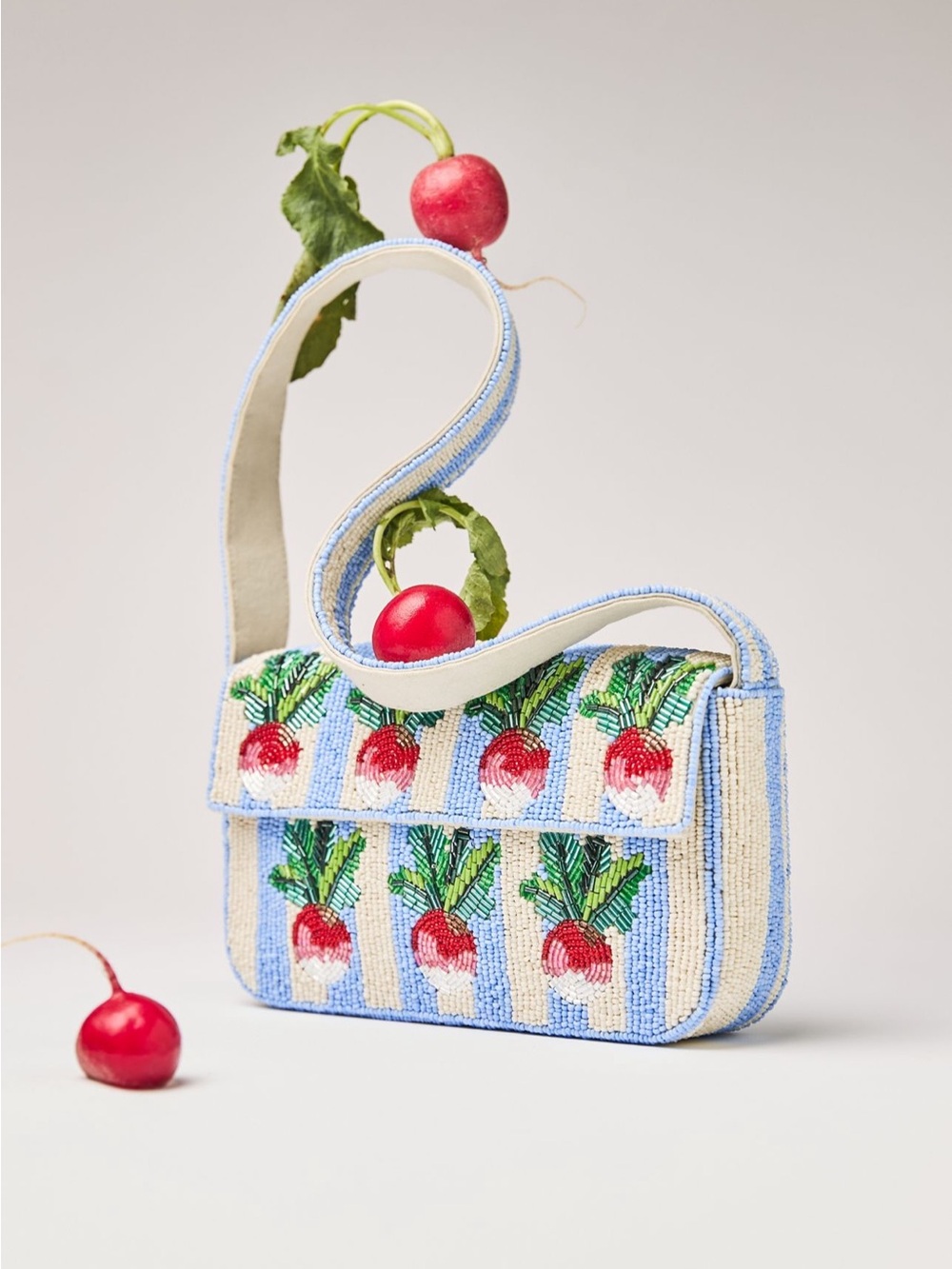 Anthropologie Fiona Beaded Bag Radish